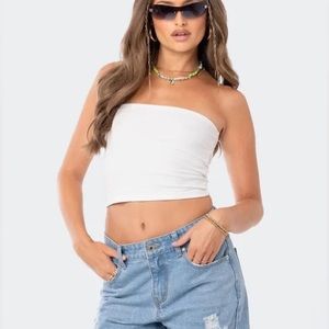 Nwt Edikted basic strapless top white